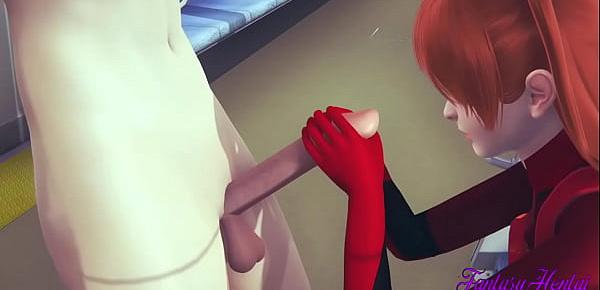 trendsEvangelion Hentai 3D - Shinji handjob blowjob and fucks Asuka in a Train - Anime Manga Japanese Porn